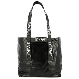 Loewe Shopper Foldable Leather Tote  Shoulder Bag Black